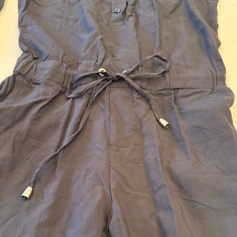 Splendid Charcoal Button-Up, solid black Jumpsuit - image 2